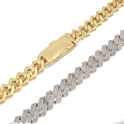 10MM 10k Yellow Gold 24In 10CTW Natural Diamond Cuban Chain Mens 86.1g Necklace - Elite Jewelers - Necklaces & Chains