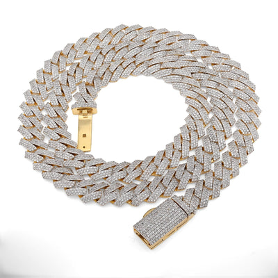 10MM 10k Yellow Gold 24In 10CTW Natural Diamond Cuban Chain Mens 86.1g Necklace - Elite Jewelers - Necklaces & Chains
