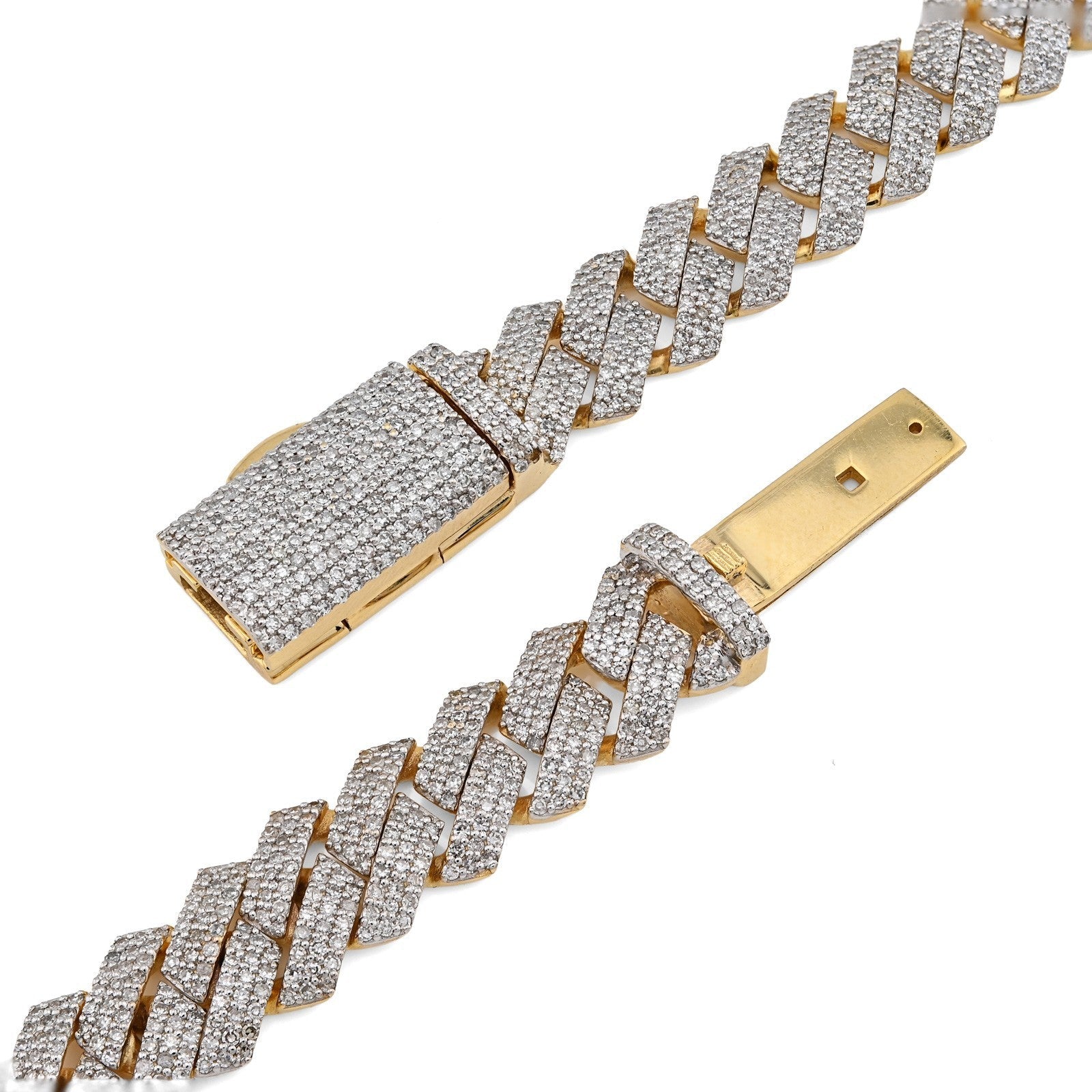 10MM 10k Yellow Gold 24In 10CTW Natural Diamond Cuban Chain Mens 86.1g Necklace - Elite Jewelers - Necklaces & Chains
