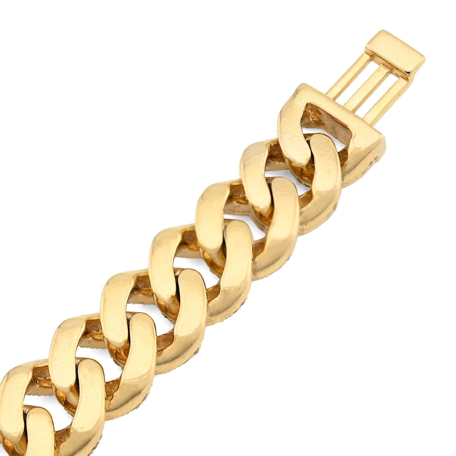 10MM 10k Yellow Gold 41.4g 5.47CTW Natural Round/Baguette Diamond Cuban Bracelet - Elite Jewelers - Bracelets