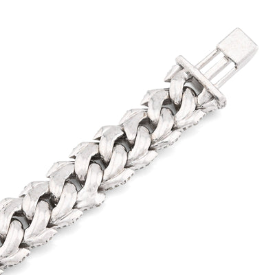 10MM 925 Sterling Silver 39.8gm 6.31CTW Natural Diamond Snake Cuban 8In Bracelet - Elite Jewelers - Bracelets