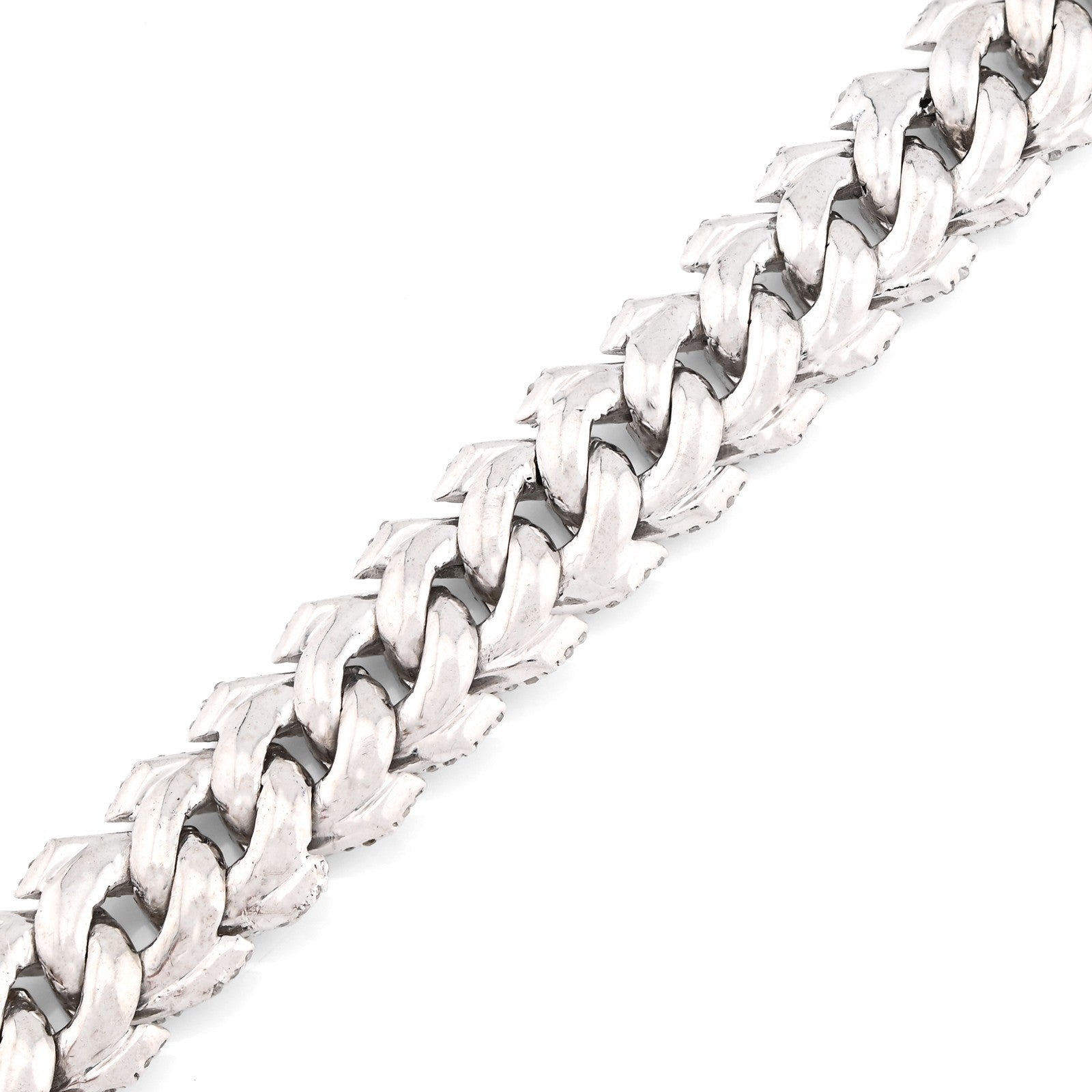 10MM 925 Sterling Silver 39.8gm 6.31CTW Natural Diamond Snake Cuban 8In Bracelet - Elite Jewelers - Bracelets