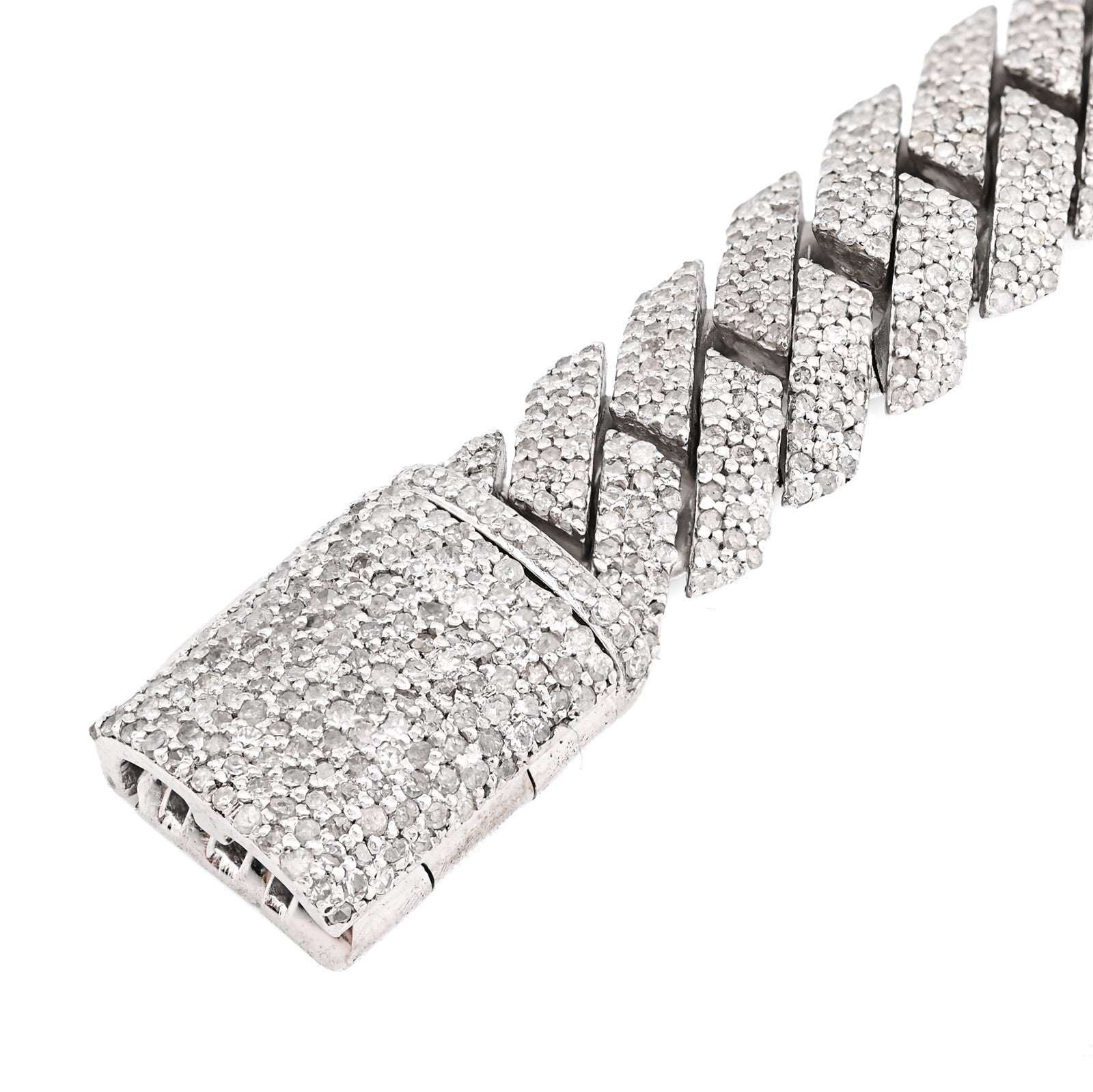 10MM 925 Sterling Silver 39.8gm 6.31CTW Natural Diamond Snake Cuban 8In Bracelet - Elite Jewelers - Bracelets