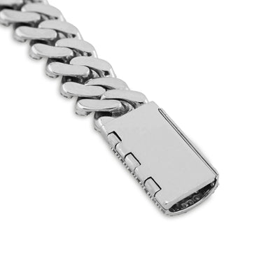 10MM 925 Sterling Silver 42.8gms 9.5CTW Lab Diamond Cuban Link Bracelet 8 Inches - Elite Jewelers - Bracelets