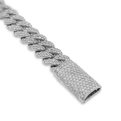 10MM 925 Sterling Silver 42.8gms 9.5CTW Lab Diamond Cuban Link Bracelet 8 Inches - Elite Jewelers - Bracelets