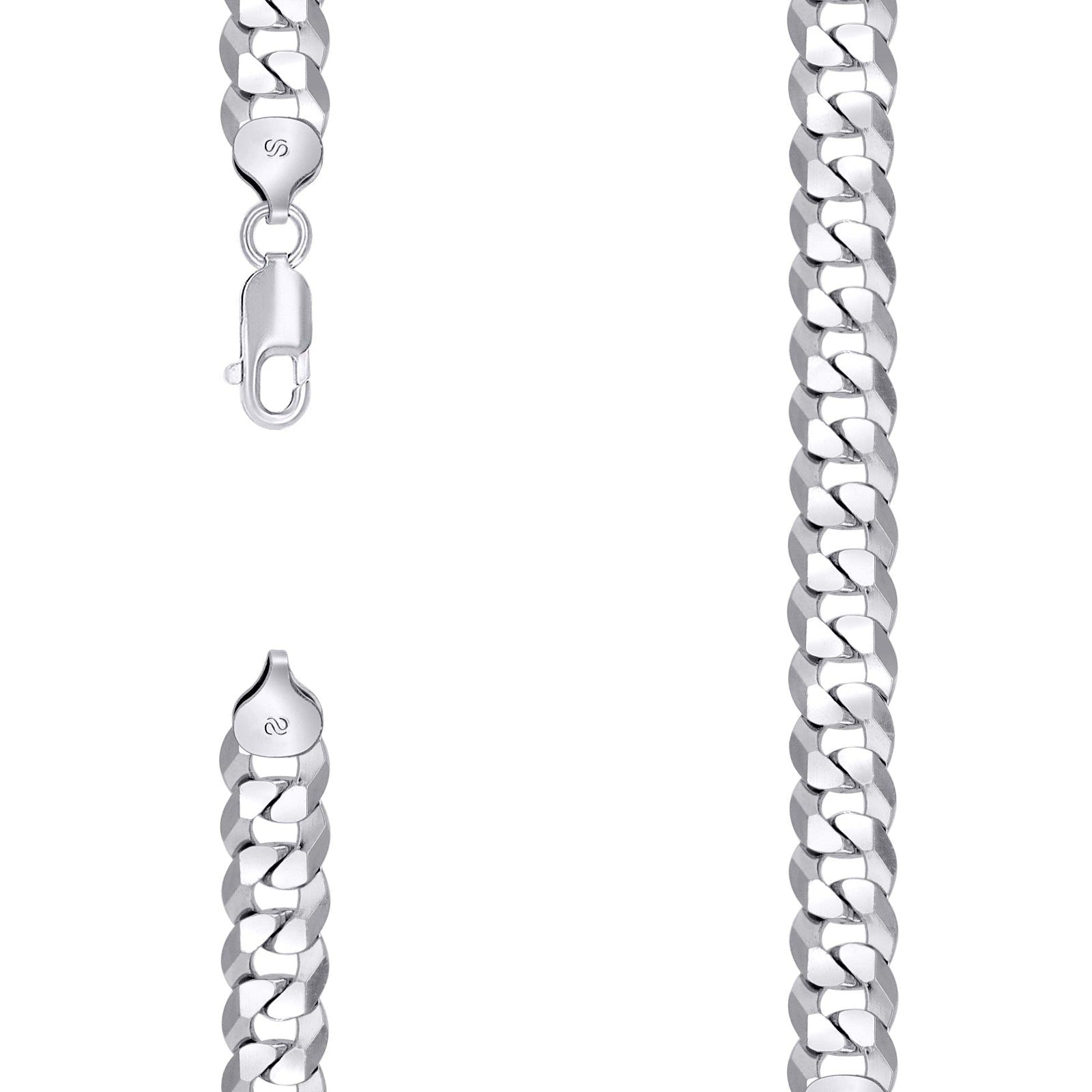 10MM 925 Sterling Silver Rhodium 19.5g Solid Super Flat Cuban 8 Inch Bracelet - Elite Jewelers - Bracelets