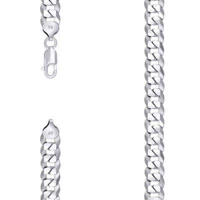 10MM 925 Sterling Silver Rhodium 19.5g Solid Super Flat Cuban 8 Inch Bracelet - Elite Jewelers - Bracelets
