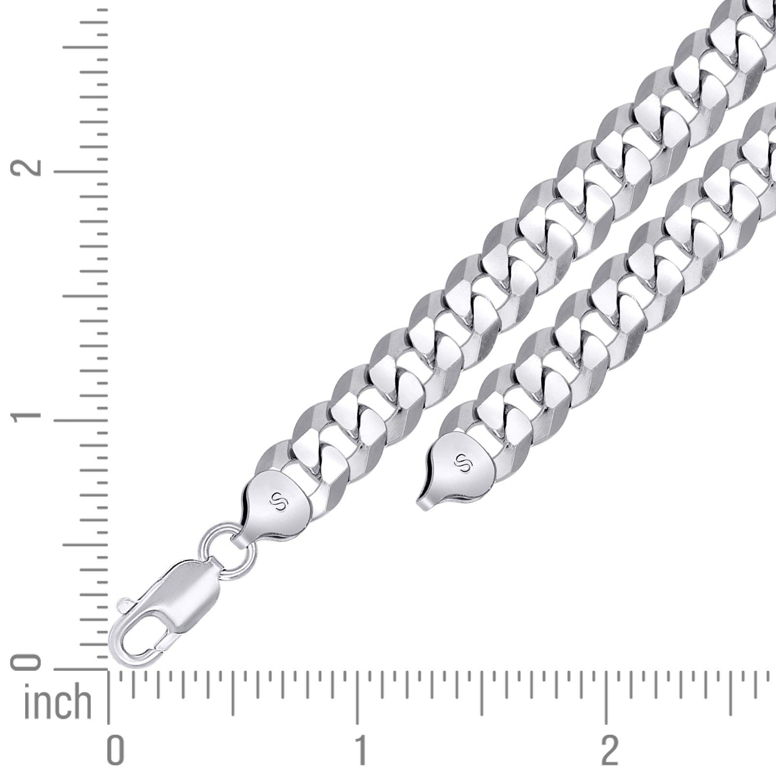 10MM 925 Sterling Silver Rhodium 19.5g Solid Super Flat Cuban 8 Inch Bracelet - Elite Jewelers - Bracelets