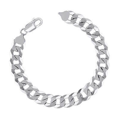 10MM 925 Sterling Silver Rhodium 19.5g Solid Super Flat Cuban 8 Inch Bracelet - Elite Jewelers - Bracelets