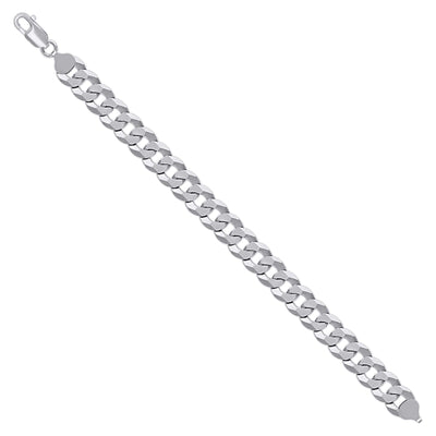 10MM 925 Sterling Silver Rhodium 19.5g Solid Super Flat Cuban 8 Inch Bracelet - Elite Jewelers - Bracelets