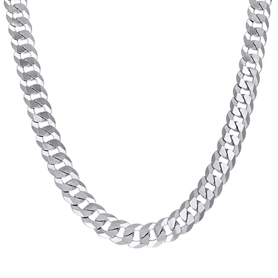 10MM 925 Sterling Silver Rhodium 19.5g Solid Super Flat Cuban 8 Inch Bracelet - Elite Jewelers - Bracelets