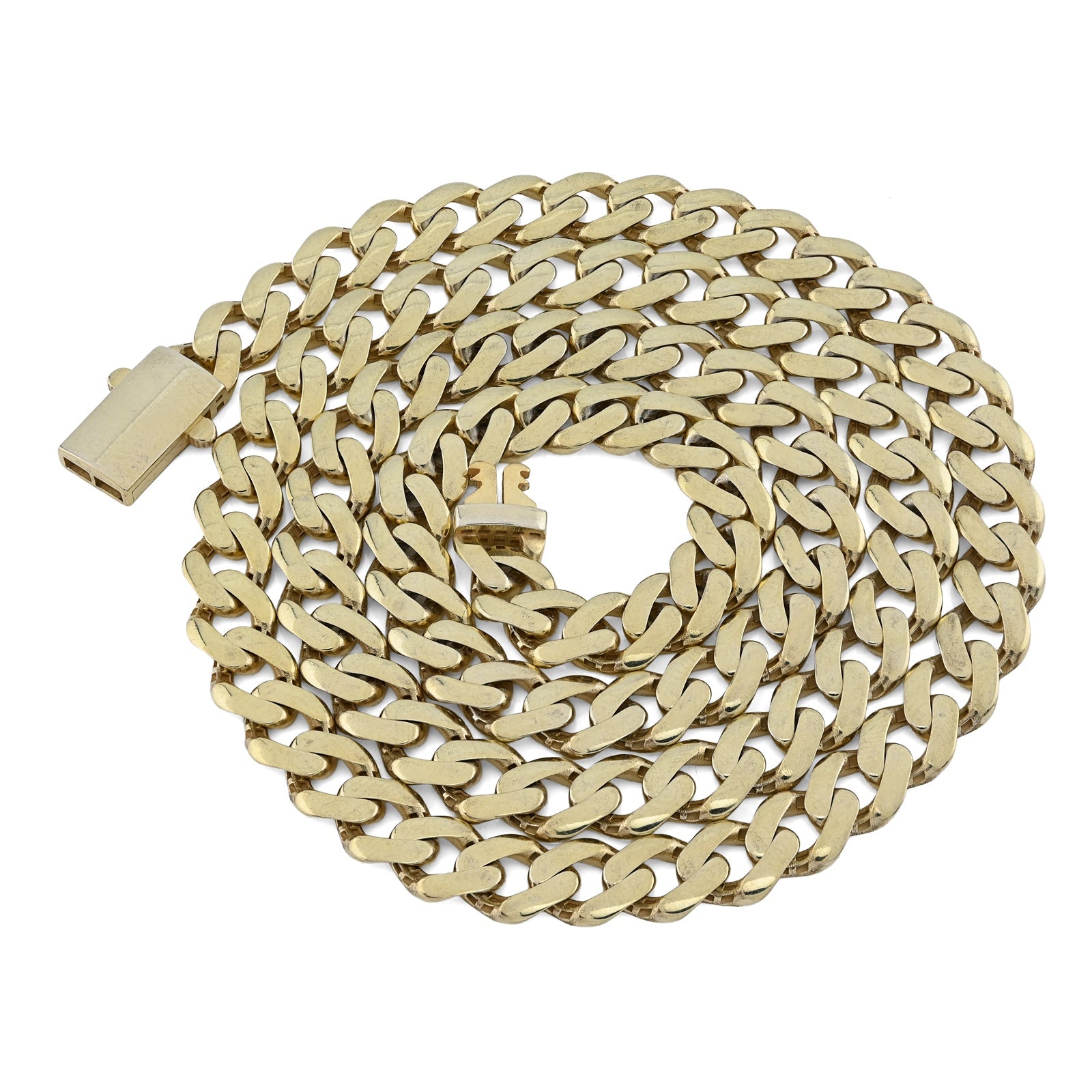 10MM Monaco Cuban Chain 24Inch Necklace 40.2g 1/10th 10k Yellow Gold Bonded 925 - Elite Jewelers - Necklaces & Chains