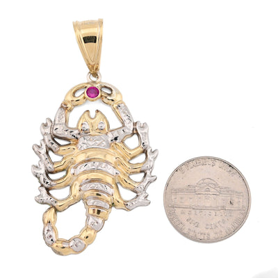 1/10th 10k Gold Bonded 925 2 - Tone Scorpio Zodiac Pendant 4.9gm Animal Mens Charm - Elite Jewelers - Charms & Pendants