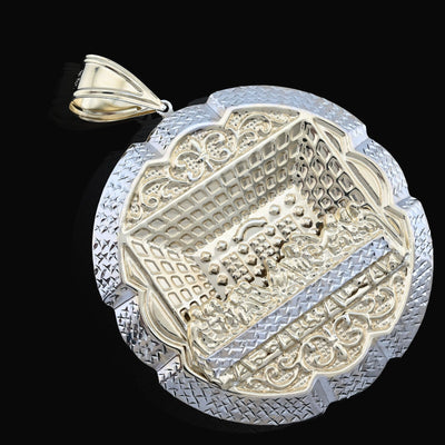 1/10th 10k Gold Bonded 925 Big Last Supper Pendant 20gms Mens Two Tone Charm - Elite Jewelers - Charms & Pendants