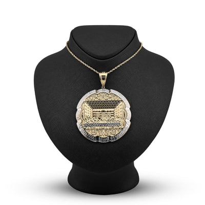 1/10th 10k Gold Bonded 925 Big Last Supper Pendant 20gms Mens Two Tone Charm - Elite Jewelers - Charms & Pendants