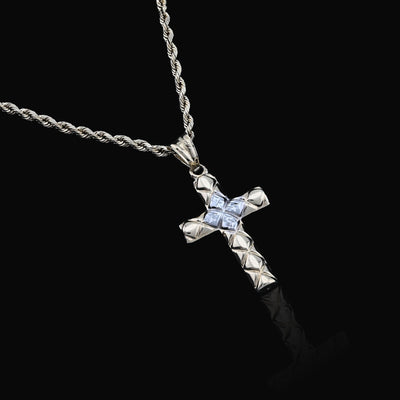 1/10th 10k Gold Bonded 925 Diamond Cut Tube Cross Pendant Two Tone 1.1g Charm - Elite Jewelers - Charms & Pendants