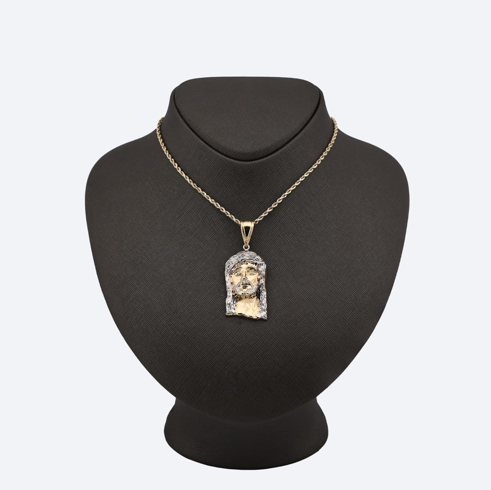 1/10th 10k Gold Bonded 925 Jesus Head Pendant Two Tone 4.3g Mens Religious Charm - Elite Jewelers - Charms & Pendants
