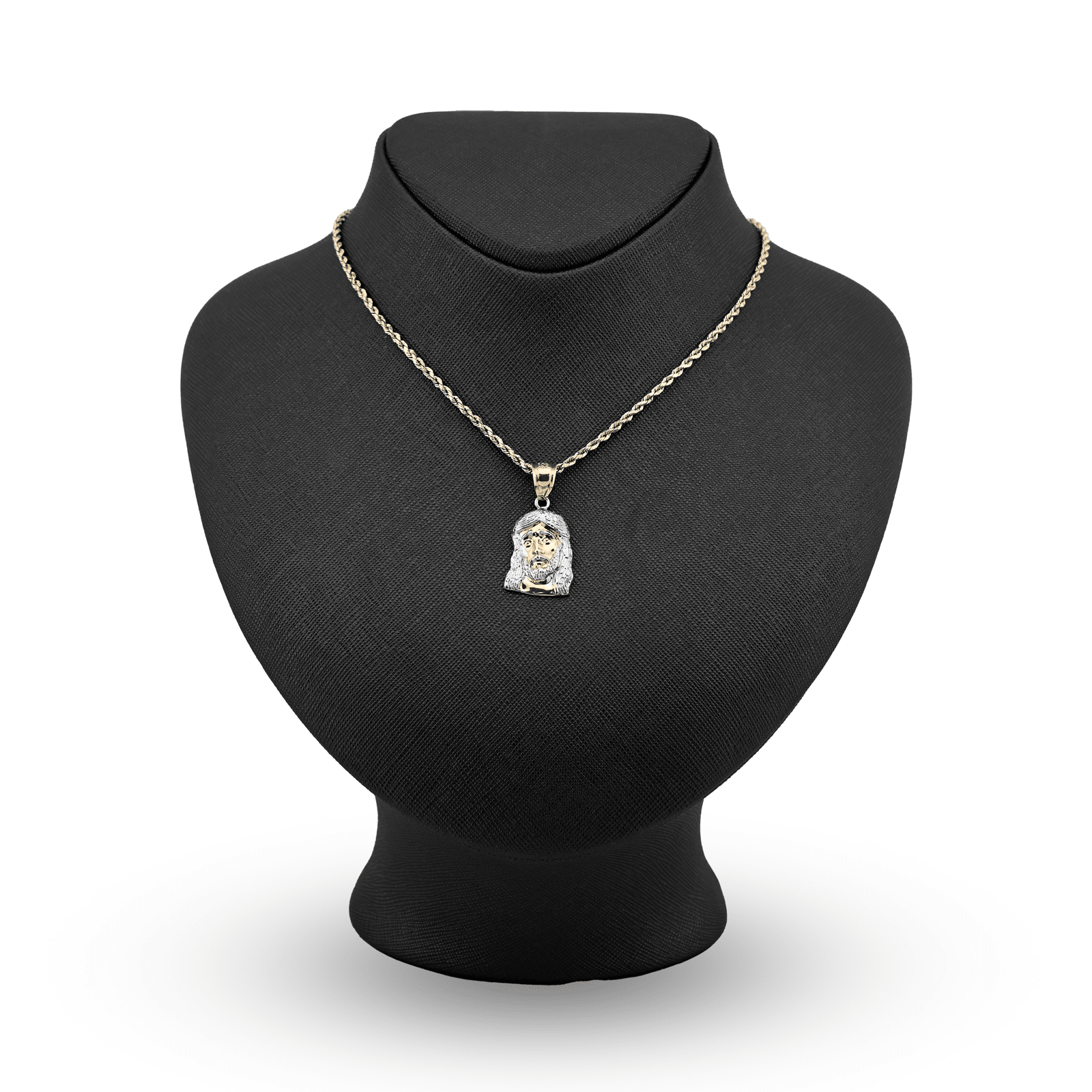 1/10th 10k Gold Bonded 925 Jesus Head Pendant Two Tone Religious 1.8gms Charm - Elite Jewelers - Charms & Pendants