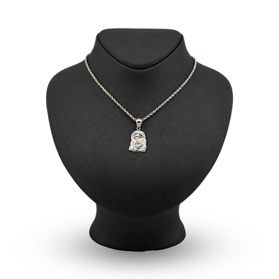 1/10th 10k Gold Bonded 925 Jesus Head Pendant Two Tone Religious 1.8gms Charm - Elite Jewelers - Charms & Pendants