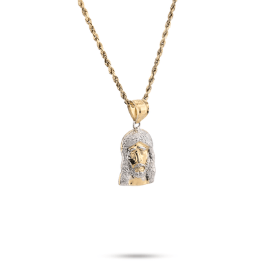 1/10th 10k Gold Bonded 925 Jesus Head Pendant Two Tone Religious 1.8gms Charm - Elite Jewelers - Charms & Pendants