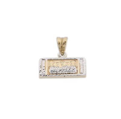 1/10th 10k Gold Bonded 925 Last Supper Pendant Two Tone Diamond Cut 1.2gms Charm - Elite Jewelers - Charms & Pendants