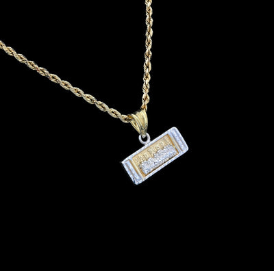 1/10th 10k Gold Bonded 925 Last Supper Pendant Two Tone Diamond Cut 1.2gms Charm - Elite Jewelers - Charms & Pendants