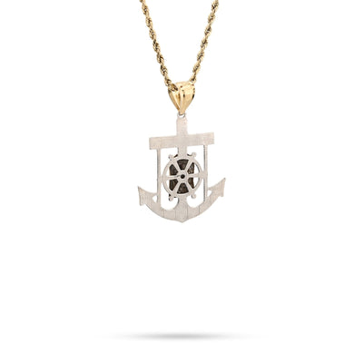 1/10th 10k Gold Bonded 925 Mariner Jesus Head on Cross Anchor Pendant 2.4g Charm - Elite Jewelers - Charms & Pendants