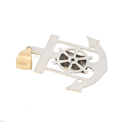 1/10th 10k Gold Bonded 925 Mariner Jesus Head on Cross Anchor Pendant 2.4g Charm - Elite Jewelers - Charms & Pendants