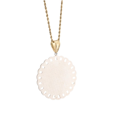 1/10th 10k Gold Bonded 925 Praying Hand Cuban Link Pendant Two Tone 9.6gms Charm - Elite Jewelers - Charms & Pendants