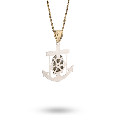 1/10th 10k Gold Bonded 925 Religious 2 - Tone Jesus Face Anchor Pendant 4.1g Charm - Elite Jewelers - Charms & Pendants