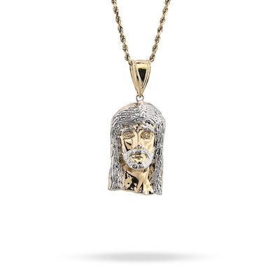 1/10th 10k Gold Bonded 925 Silver Jesus Head 2 Tone Pendant Mens 4.3gms Charm - Elite Jewelers - Charms & Pendants