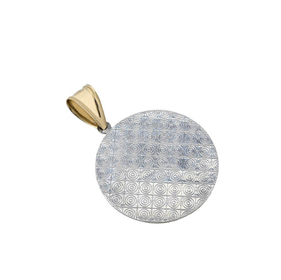 1/10th 10k Gold Bonded 925 Silver Medosa 5.4gms Round Charm Mens Womens Pendant - Elite Jewelers - Charms & Pendants
