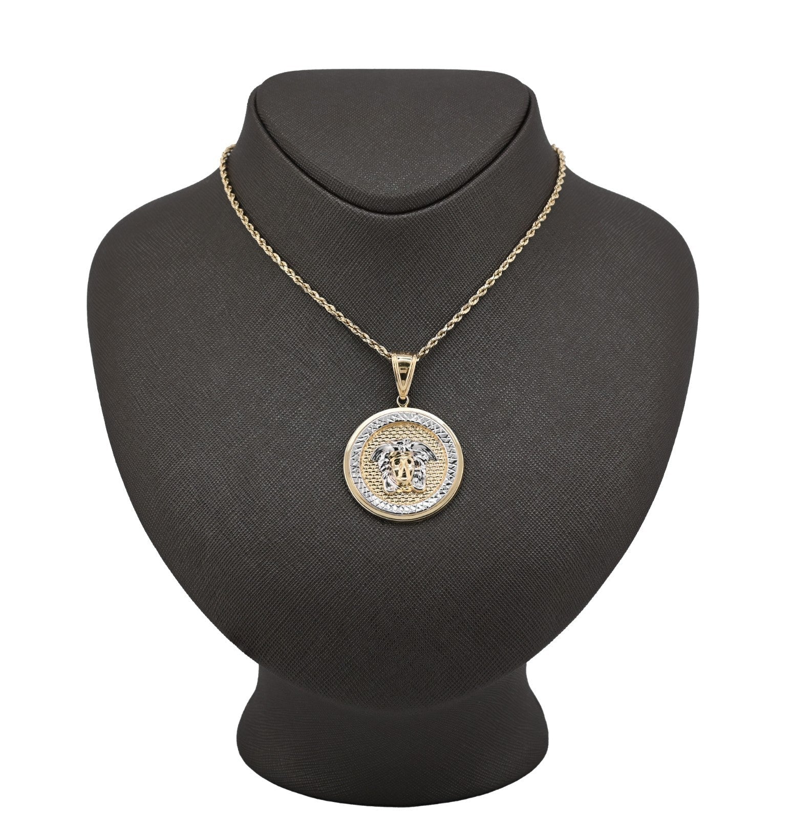 1/10th 10k Gold Bonded 925 Silver Medosa 5.4gms Round Charm Mens Womens Pendant - Elite Jewelers - Charms & Pendants