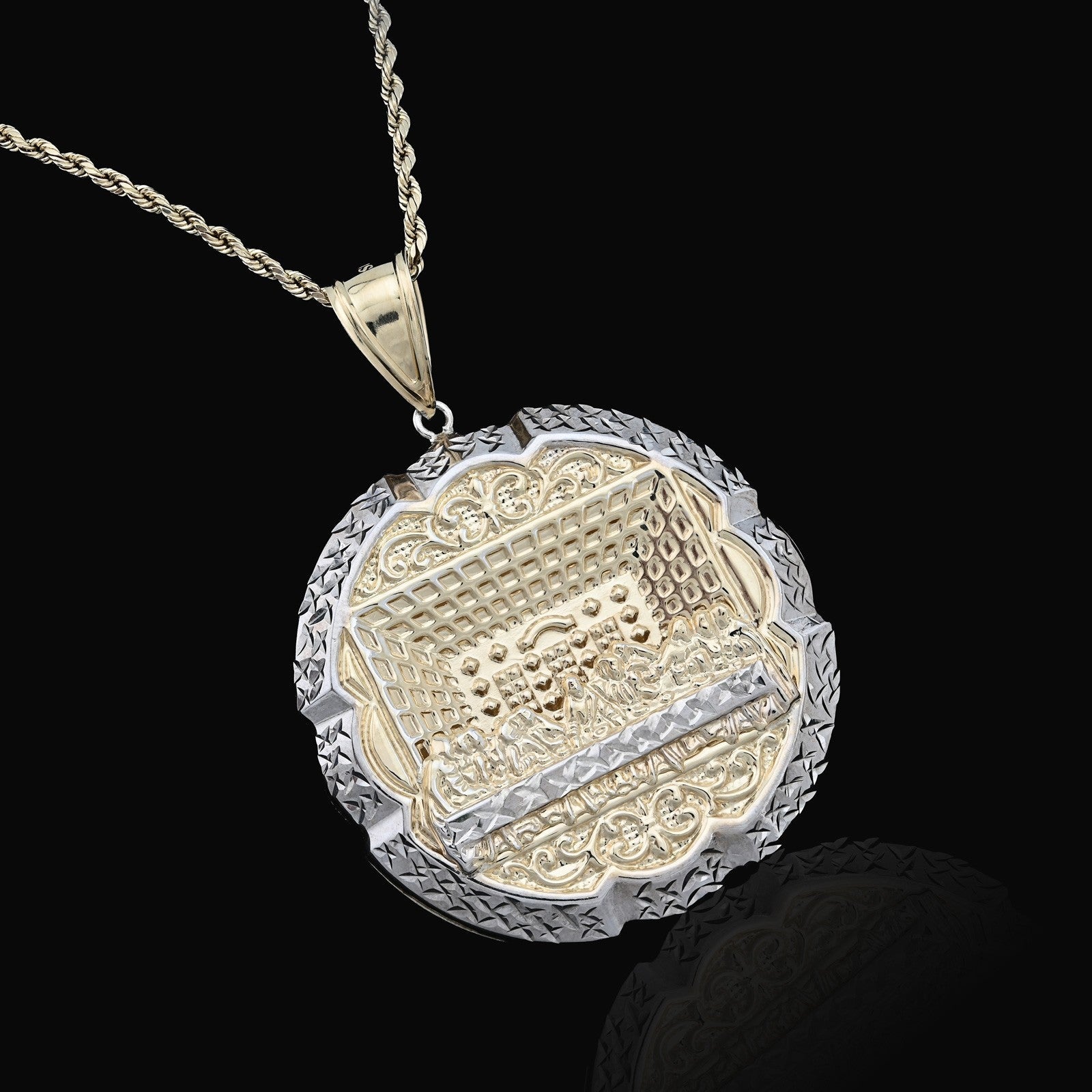 1/10th 10k Gold Bonded 925 Two Tone Apostles Last Supper Pendant Big 9.6g Charm - Elite Jewelers - Charms & Pendants