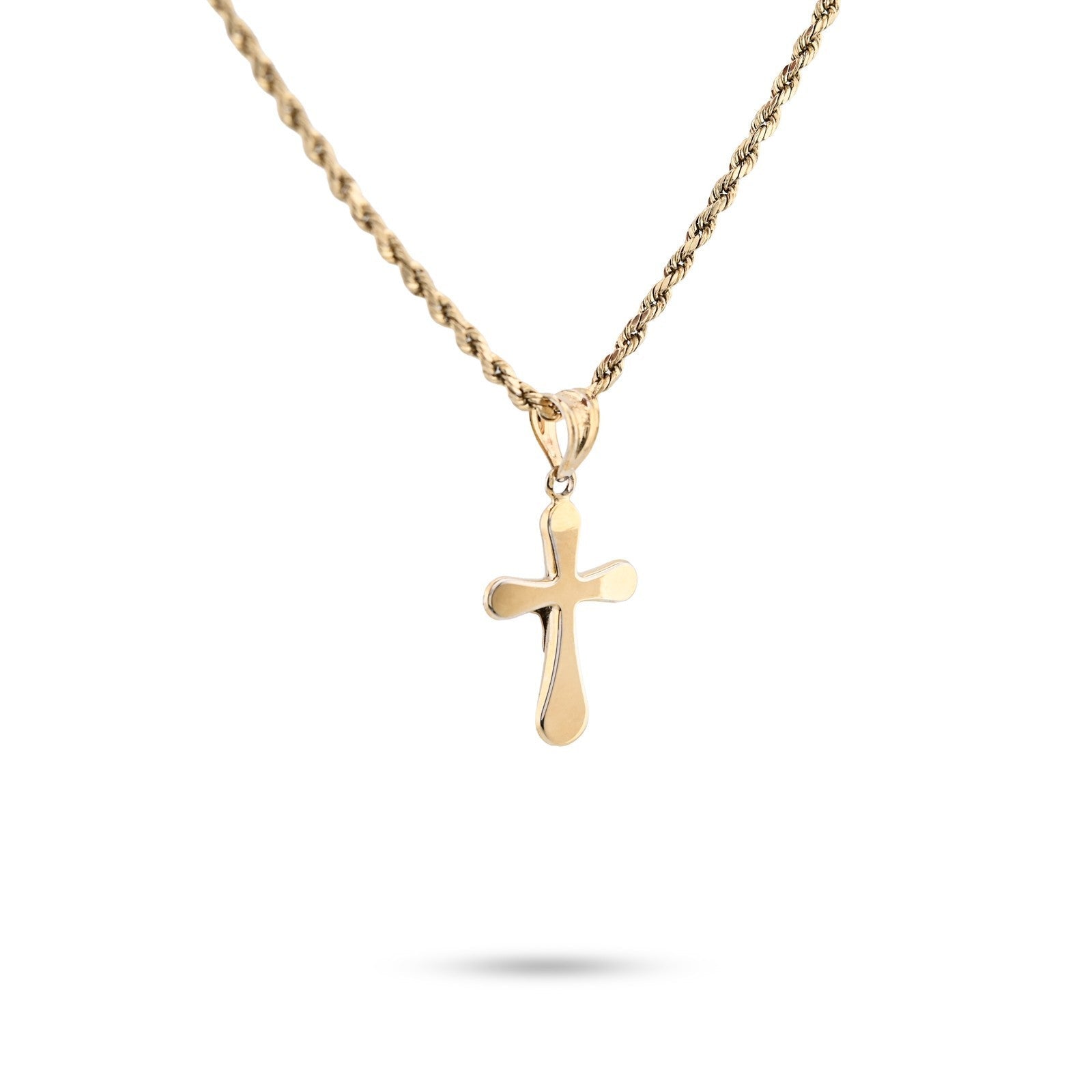 1/10th 10k Gold Bonded 925 Two Tone Cross Crucifix Pendant 0.9gms Unisex Charm - Elite Jewelers - Charms & Pendants