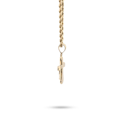 1/10th 10k Gold Bonded 925 Two Tone Cross Crucifix Pendant 0.9gms Unisex Charm - Elite Jewelers - Charms & Pendants