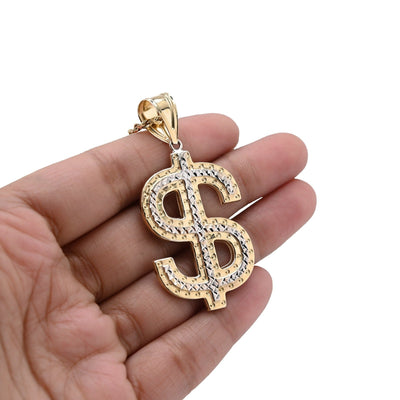 1/10th 10k Gold Bonded 925 Two Tone "$" Dollar Symbol Pendant 3.8g Charm For Men - Elite Jewelers - Charms & Pendants