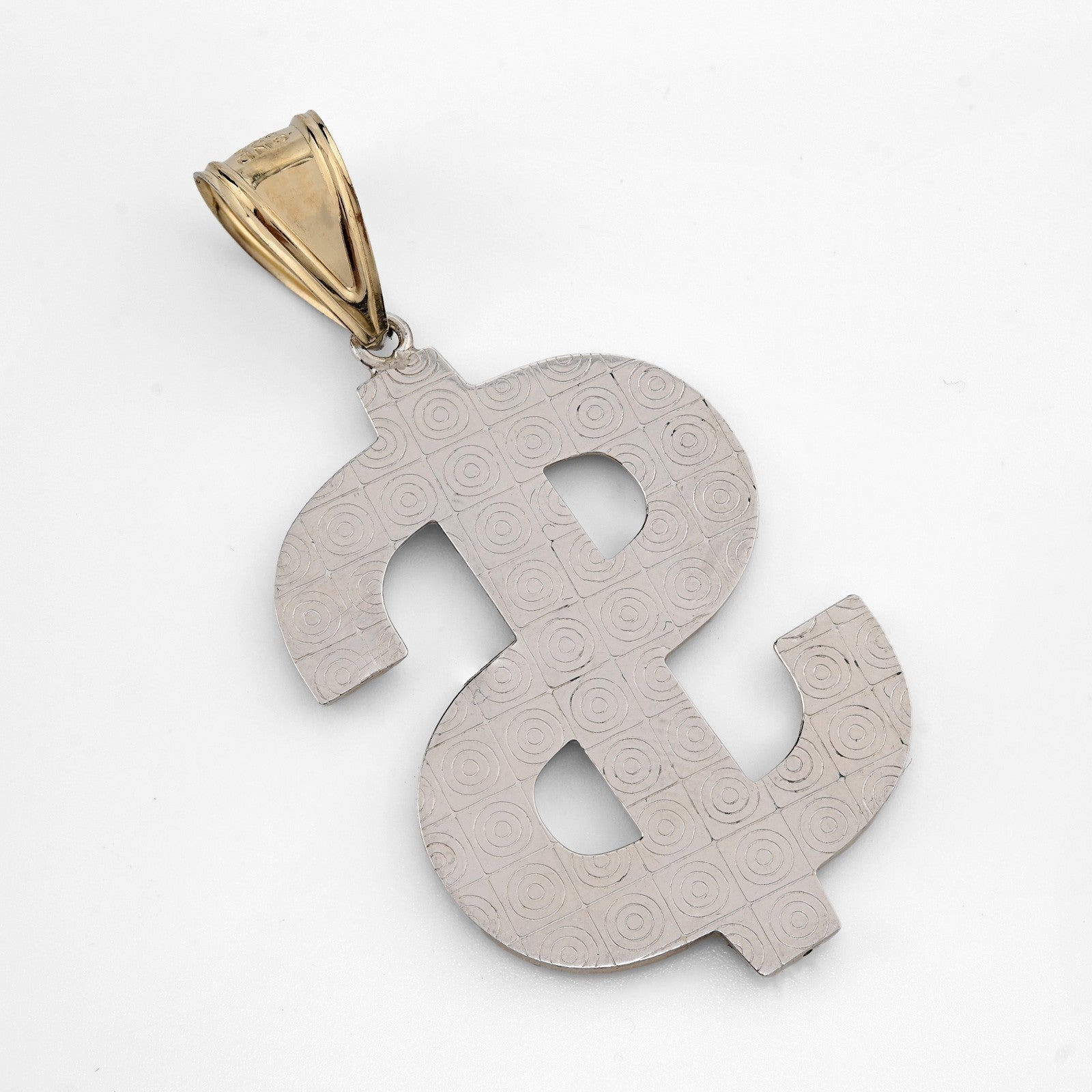 1/10th 10k Gold Bonded 925 Two Tone "$" Dollar Symbol Pendant 3.8g Charm For Men - Elite Jewelers - Charms & Pendants