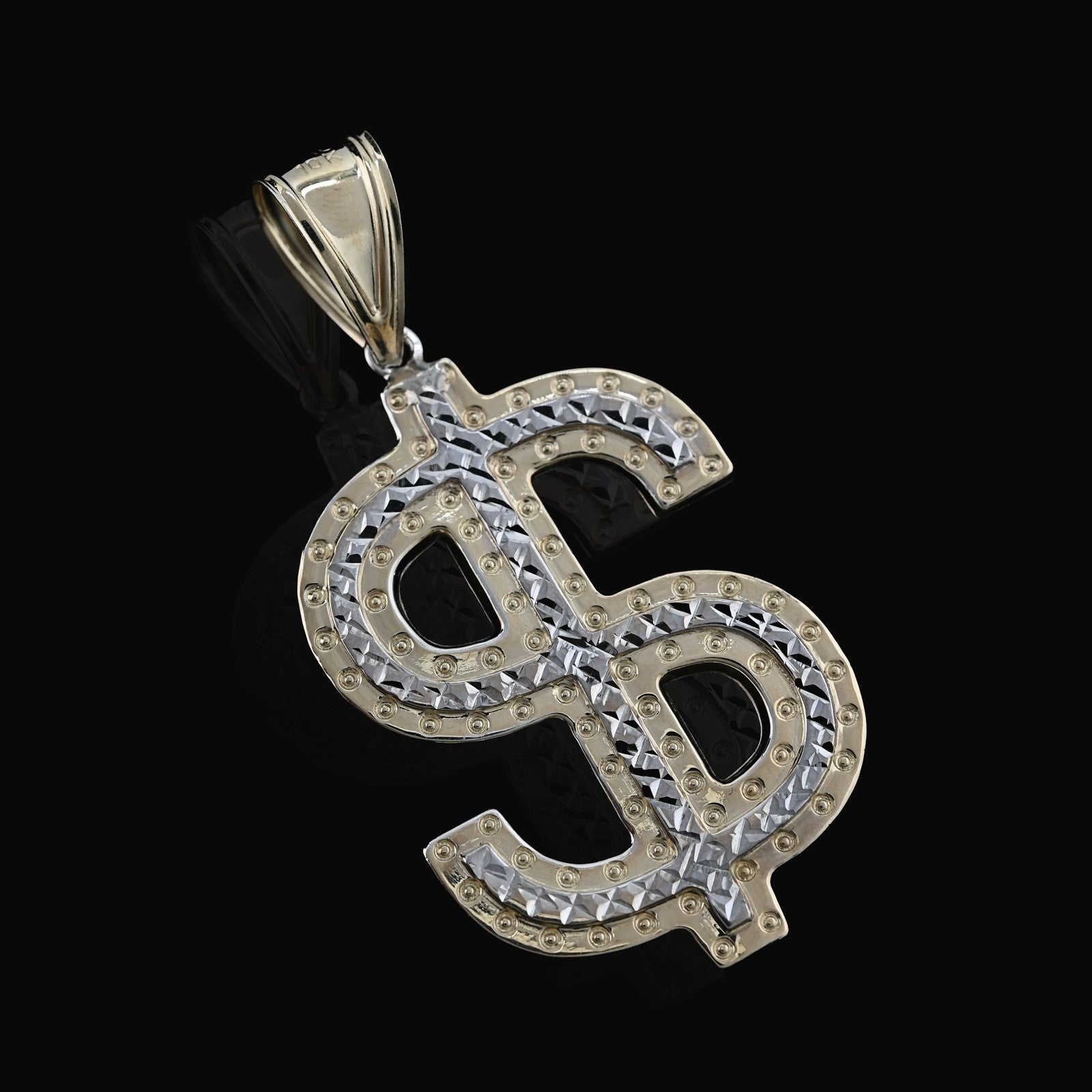 1/10th 10k Gold Bonded 925 Two Tone "$" Dollar Symbol Pendant 3.8g Charm For Men - Elite Jewelers - Charms & Pendants