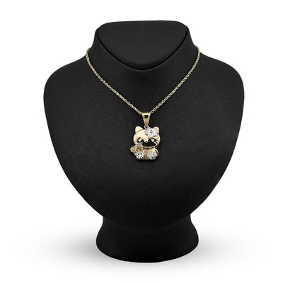 1/10th 10k Gold Bonded 925 Two Tone Hello Kitty Pendant 4gms Womens Cute Charm - Elite Jewelers - Charms & Pendants