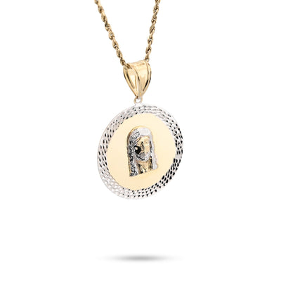 1/10th 10k Gold Bonded 925 Two Tone Jesus Head Medallion Pendant 4.7g Mens Charm - Elite Jewelers - Charms & Pendants