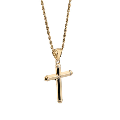 1/10th 10k Gold Bonded 925 Two Tone Tube Crucifix Cross Pendant 1.7g Mens Charm - Elite Jewelers - Charms & Pendants