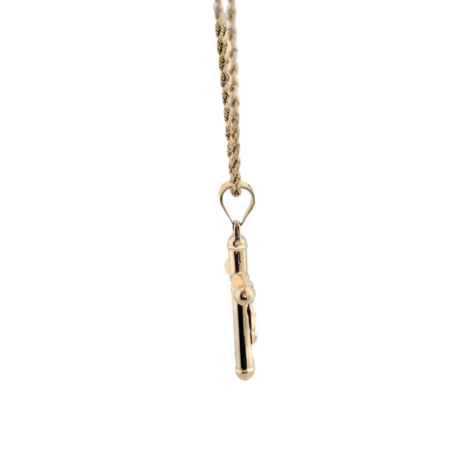 1/10th 10k Gold Bonded 925 Two Tone Tube Crucifix Cross Pendant 1.7g Mens Charm - Elite Jewelers - Charms & Pendants