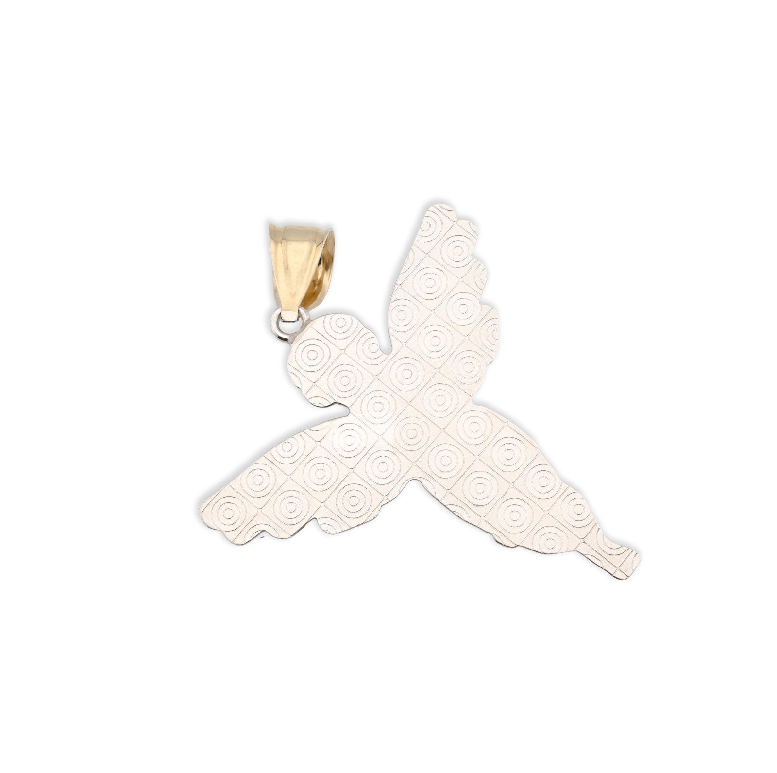 1/10th Real 10k Gold Bonded 925 Two Tone Praying Angel Pendant 2.9gms Mens Charm - Elite Jewelers - Charms & Pendants