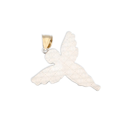 1/10th Real 10k Gold Bonded 925 Two Tone Praying Angel Pendant 2.9gms Mens Charm - Elite Jewelers - Charms & Pendants