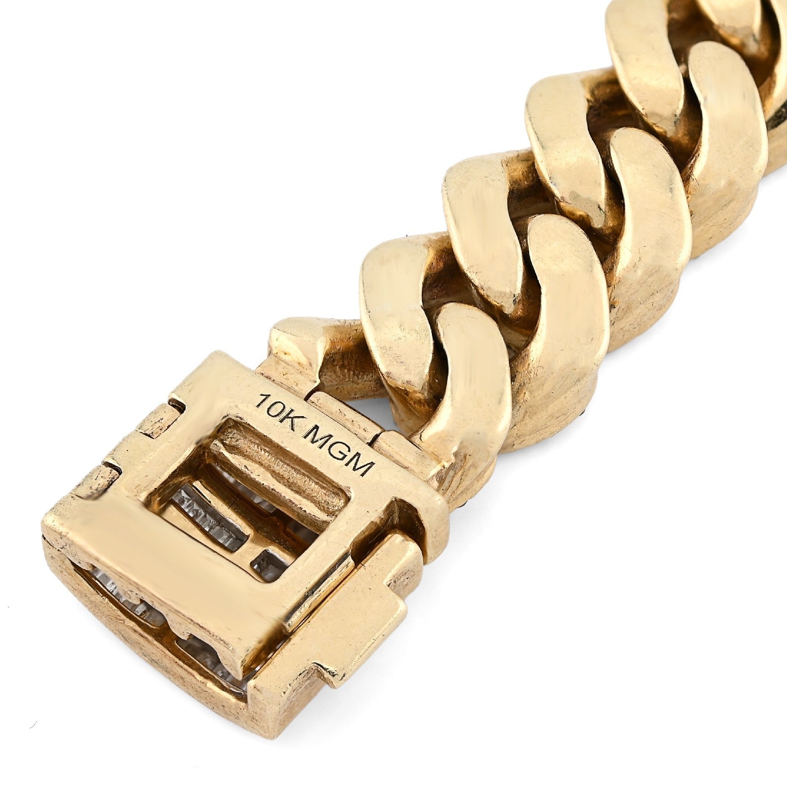 11.5MM 10k Yellow Gold 70.2gm 8CTW Natural Round/Baguette Cuban Diamond Bracelet - Elite Jewelers - Bracelets
