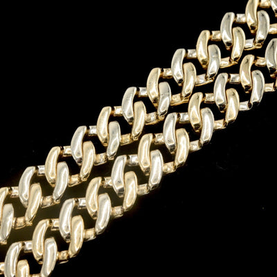11.5MM 10k Yellow & White Gold 22CTW Diamond 2 Row Cuban Chain 179.5g 20 Inches - Elite Jewelers - Necklaces & Chains