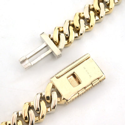 11.5MM 10k Yellow & White Gold 22CTW Diamond 2 Row Cuban Chain 179.5g 20 Inches - Elite Jewelers - Necklaces & Chains
