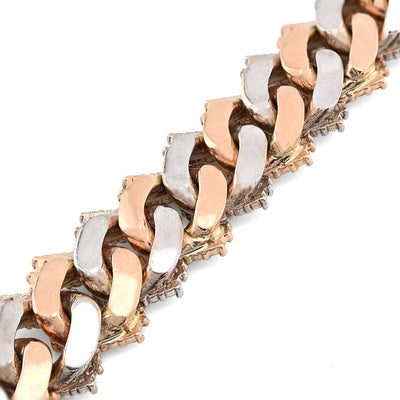 11MM 10k Rose/White Gold 44.6gms 8.78CTW Natural Diamond Snake Cuban Bracelet - Elite Jewelers - Bracelets