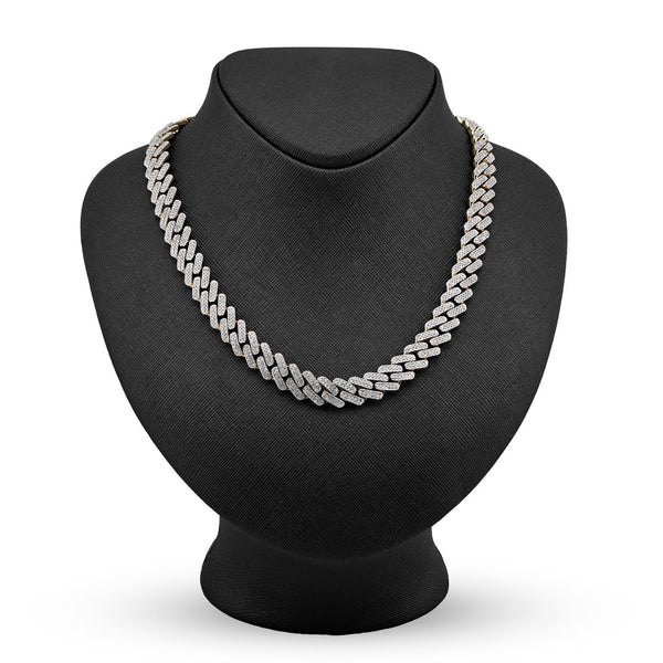 11MM 10k Yellow Gold 6.74CTW Natural Diamond Prong Cuban Chain 63.9gms Necklace - Elite Jewelers - Necklaces & Chains